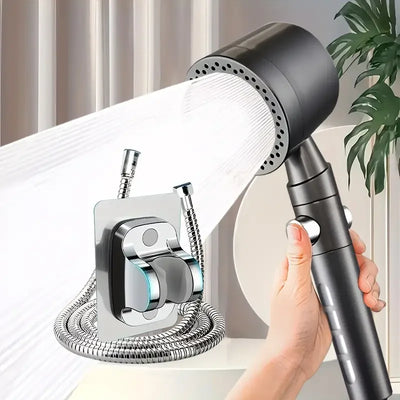 New High Pressure Water Saving Filter Shower Head 5 Modes Handheld Shower Head One Button Stop Bathroom Accessories Set - Smarsty