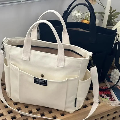 Canvas Ladies Bag Large Capacity Shoulder Tote For Students - Smarsty