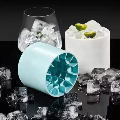 Food grade silicone cylindrical ice tray ice making mold for household kneading, ice storage box, ice cup, quick freezing (small