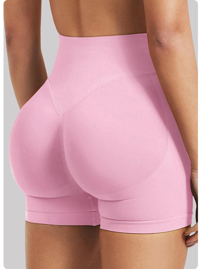 4.5''Shorts Seamless Low Ribbed Waistband Gym Shorts Scrunch Bum Yoga Shorts Booty High Stretch Running Bike Shorts - Smarsty