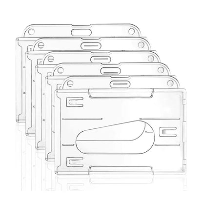 Transparent Cards Slots ID Tag Badge Holder with Badge Reel Cards Storage Organizer Employee Pass Work Card Case Sleeve - Smarsty