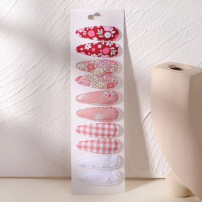 Newborn Cotton Hair Bow Snap Clips Set - Smarsty