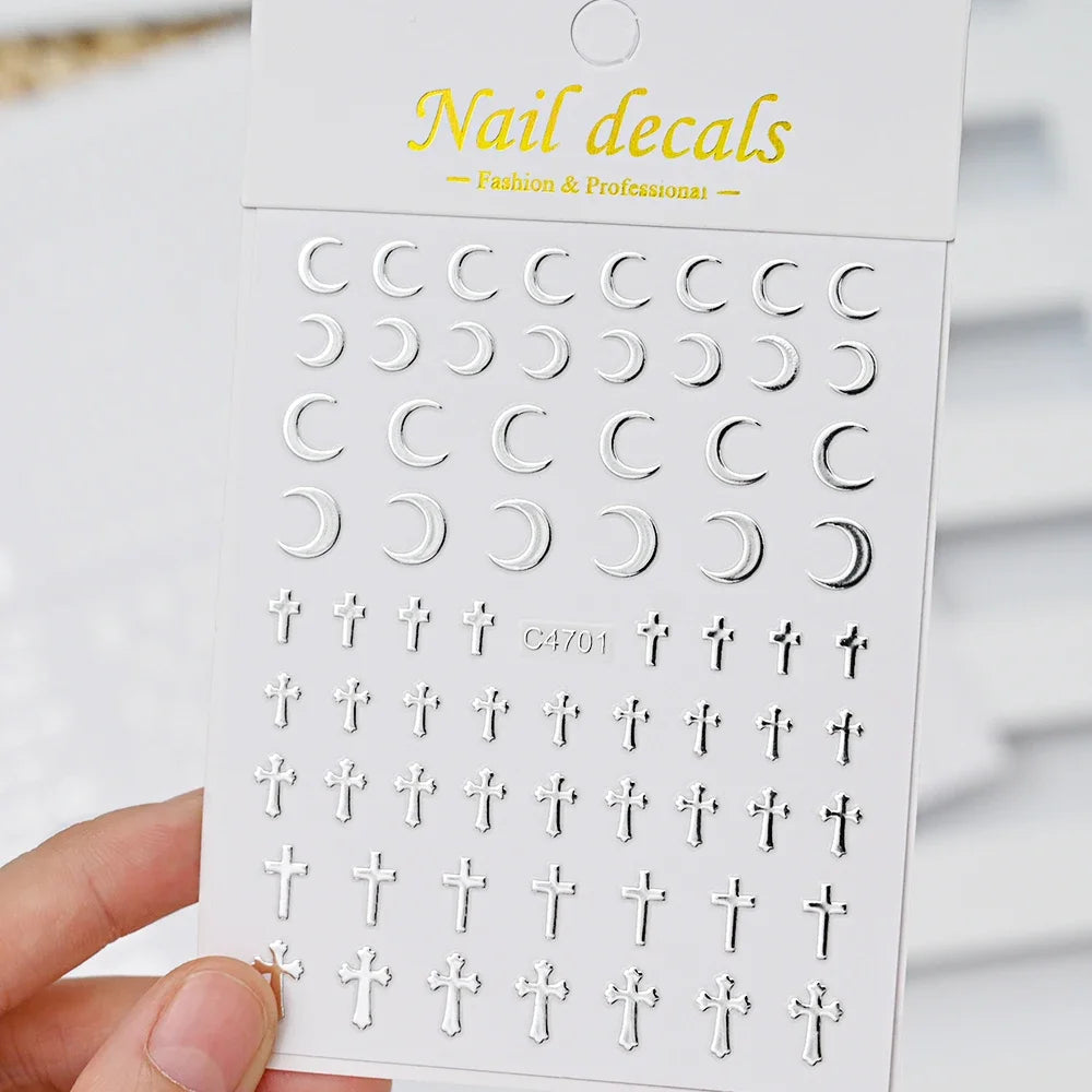 Metallic 3D Star Nail Art Stickers for Stunning Designs - Smarsty