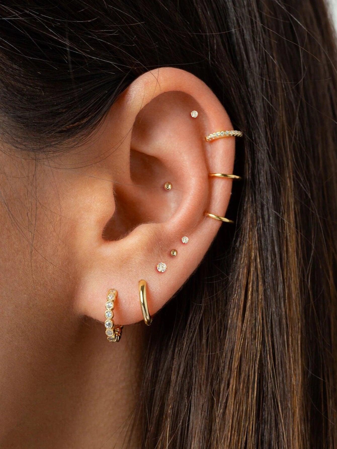 Small Gold Hoop Earrings Set 18K Plated Hypoallergenic - Smarsty