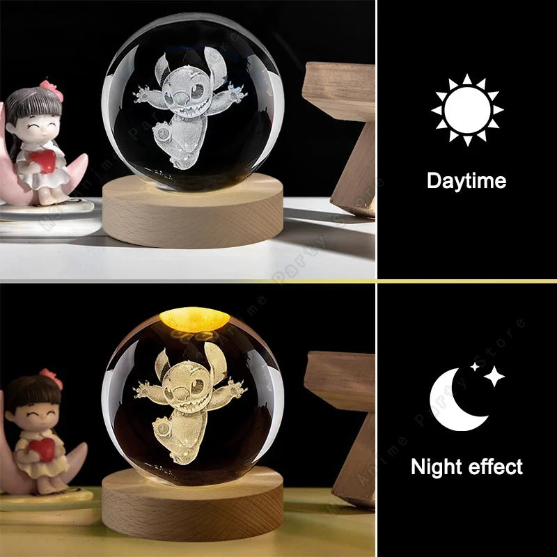 Lilo and Stitch 3D Crystal Ball Lamp Night Light - Smarsty