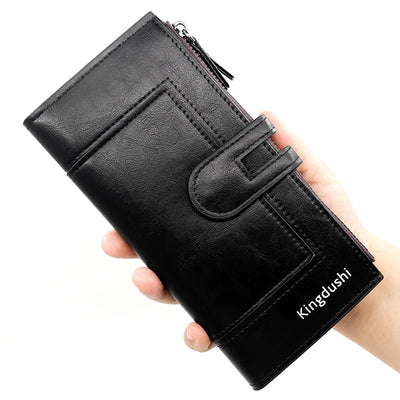 Fashionable New Women's Long Wallet, European and American Fashion Phone Bag, PU Leather Multi Card Carrying Bag - Smarsty