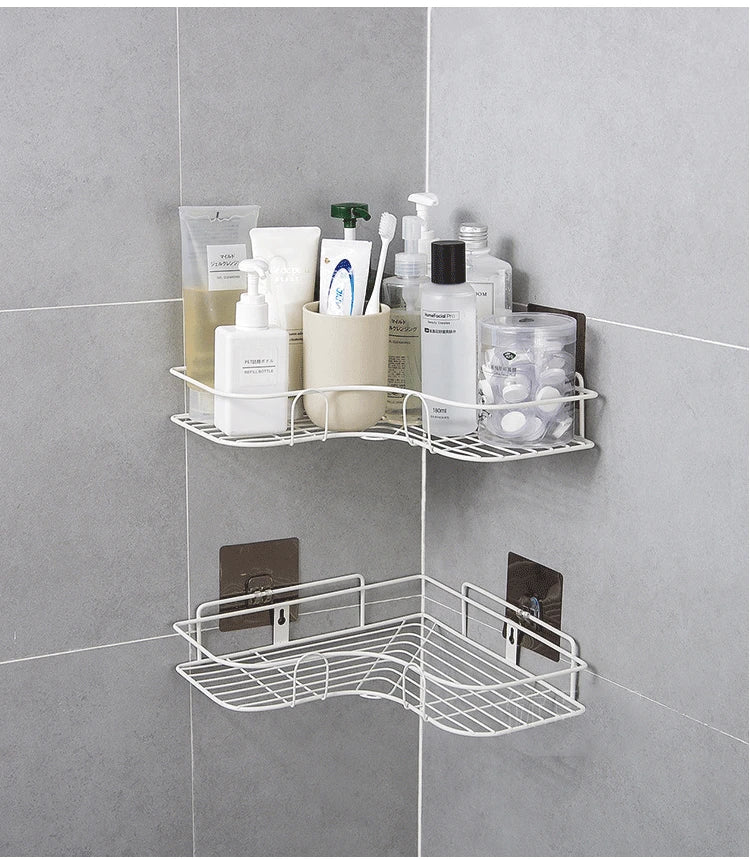 Durable Iron Triangle Corner Rack for Kitchen and Bathroom - Smarsty