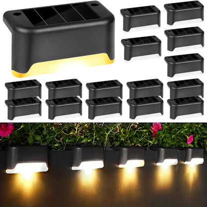 4 Pack LED Solar Stair Lights for Safe Outdoor Lighting - Smarsty