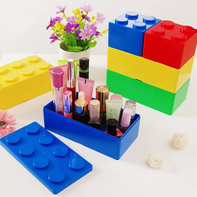 Building Block Storage Box Creative Plastic Storage Box Saving Space Storage Organizers Desktop Office Storage Supplie Kids Gift - Smarsty