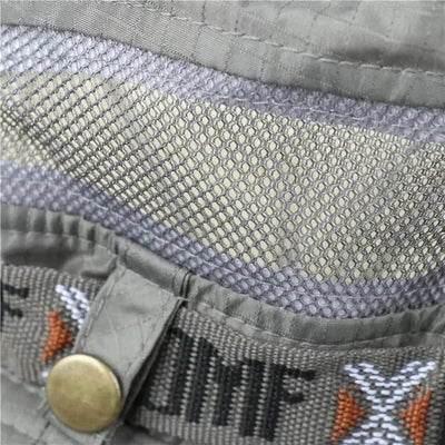 Summer Men Bucket Hat Outdoor UV Protection Wide Brim Panama Safari Hunting Hiking Hat Mesh Fisherman Hat Beach Sunscreen Cap - Smarsty