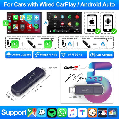 3 In 1 Wireless CarPlay Android Auto Adapter For Cars - Smarsty