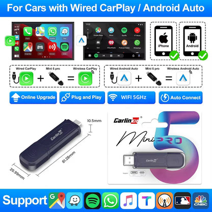 3 In 1 Wireless CarPlay Android Auto Adapter For Cars - Smarsty