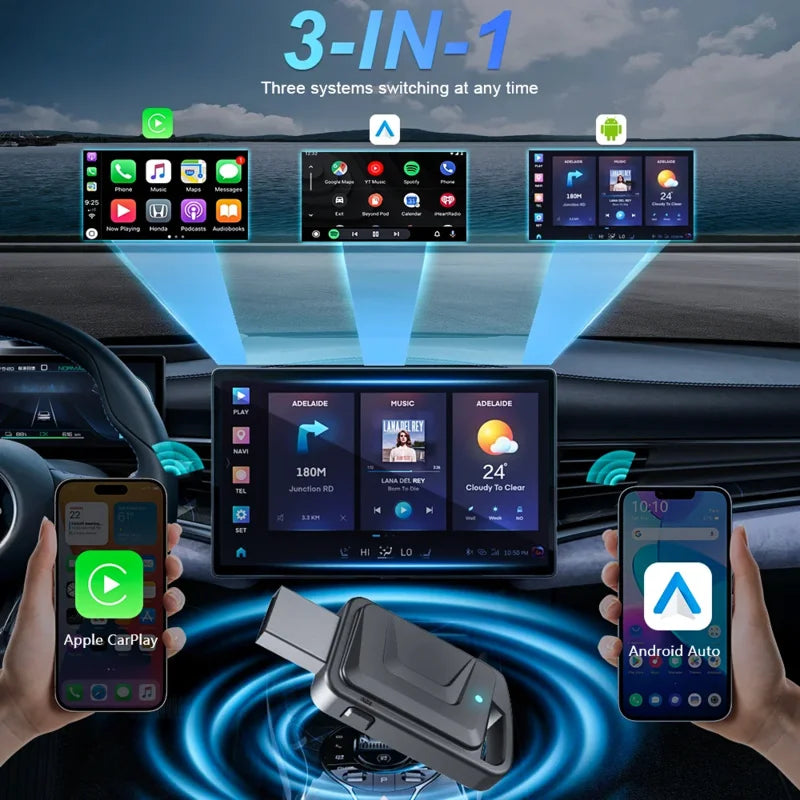Wireless CarPlay Android Auto Adapter For OEM Car Stereo - Smarsty