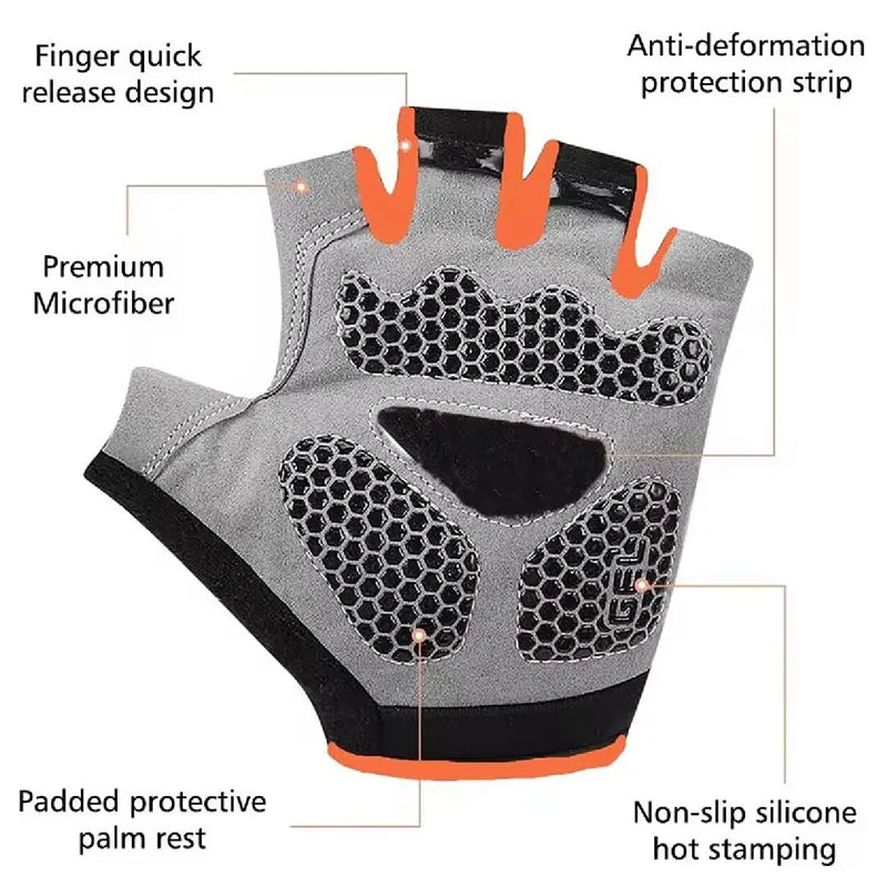 Breathable Anti Slip Half Finger Cycling Gloves for Men and Women - Smarsty