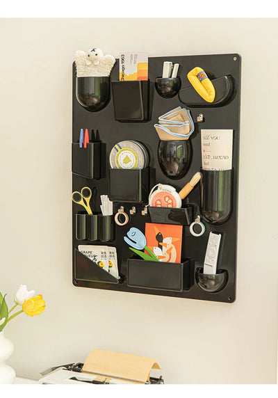 Wall-mounted Storage Rack with Hooks for Office, Kitchen and Workshop Children's Room Organizer with Adjustable Shelves by Smarsty