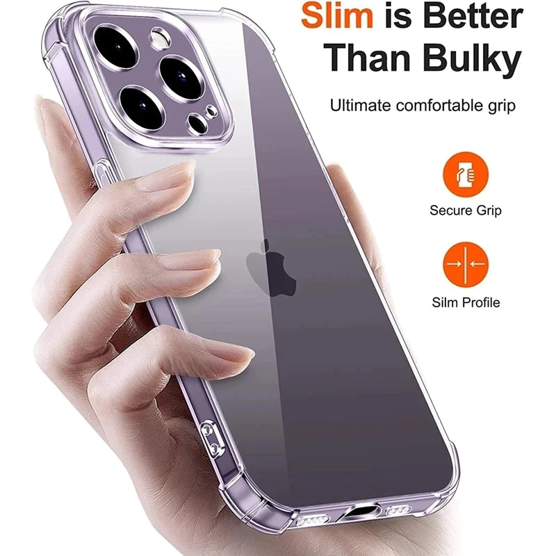 Shockproof Clear iPhone Case With Lens Protection Lens Shield - Smarsty