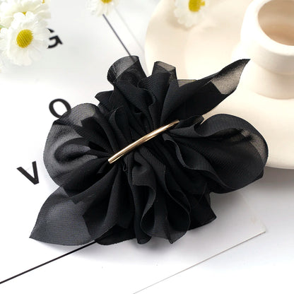 Big Spring Hair Claw Clips with Chiffon Flowers - Smarsty