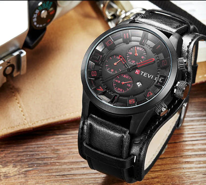 Retro Men's Luxury Quartz Watch with Leather Strap - Smarsty