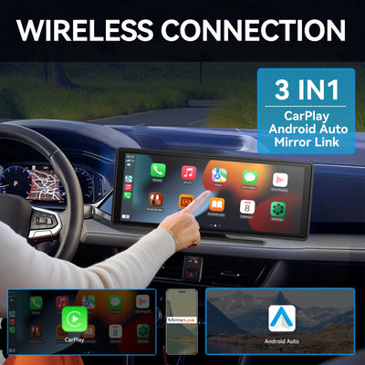 Universal Portable Carplay for Car Screen, Wireless Carplay Screen Wireless Car Stereo with Carplay Android Auto, Car Touchscree - Smarsty