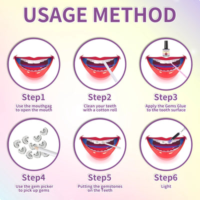 DIY Teeth Gems Kit With Glues And Light Teeth Anti-drop Clear Precious Stone Jewelry Decoration Glittering Tooth Jewelry Kit - Smarsty