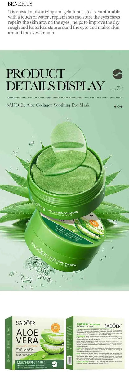 Aloe Vera Collagen Eye Masks for Dark Circles - Smarsty