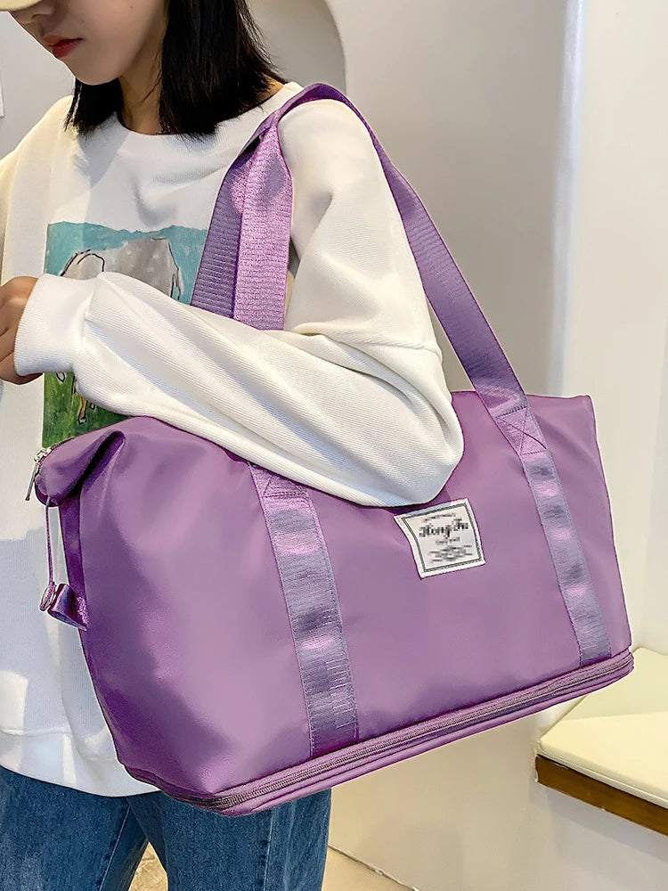 Waterproof Nylon Travel Duffle Bag for Women Large Capacity - Smarsty
