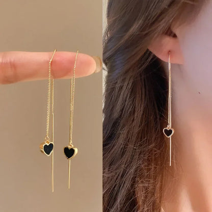 Rose Gold Drop Earrings with Zircon Crystals for Women - Smarsty