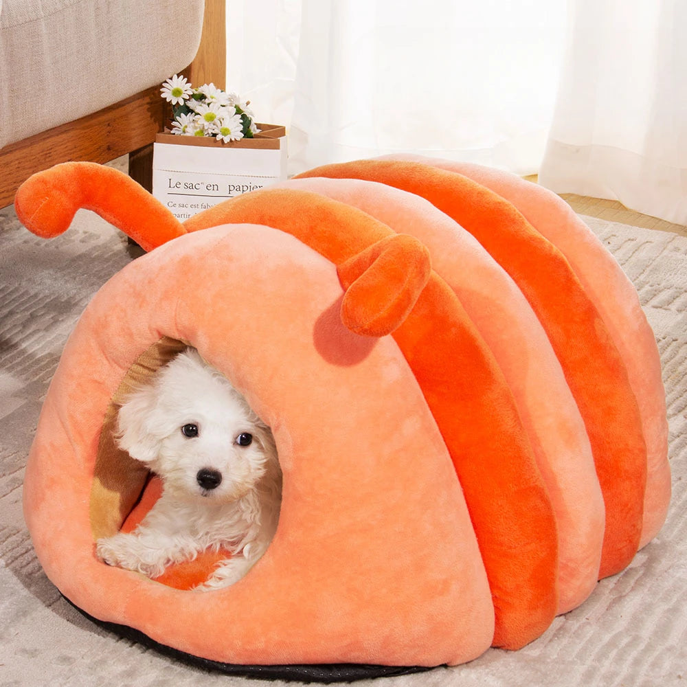 Warm Plush Cat Bed with Foldable Design - Smarsty