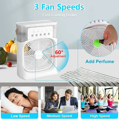 Portable Humidifier Fan with Three Speed Settings - Smarsty