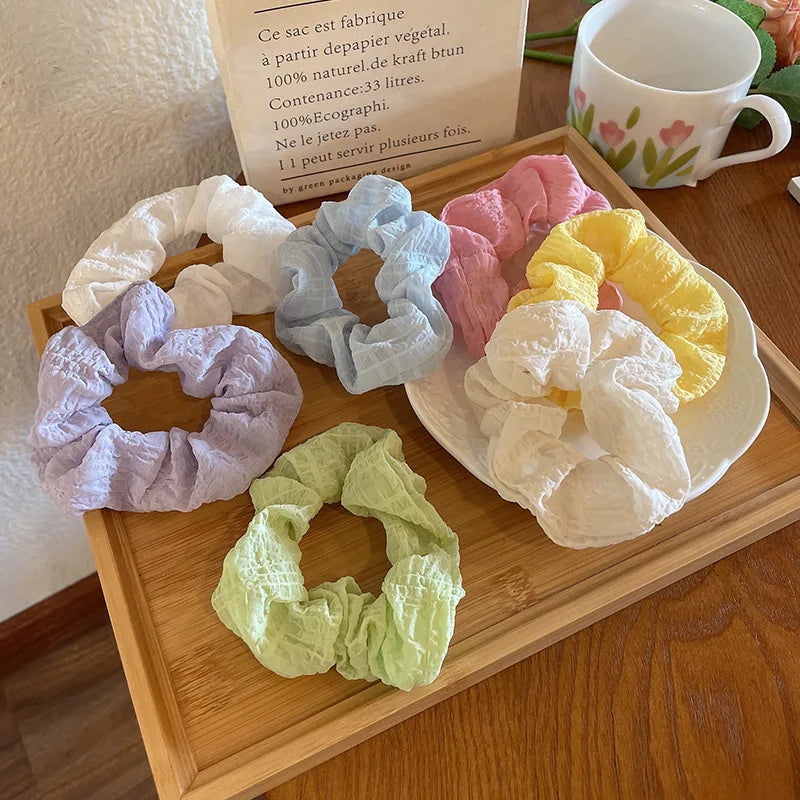 Candy Color Hair Scrunchies Pack Soft No Damage Elastic - Smarsty