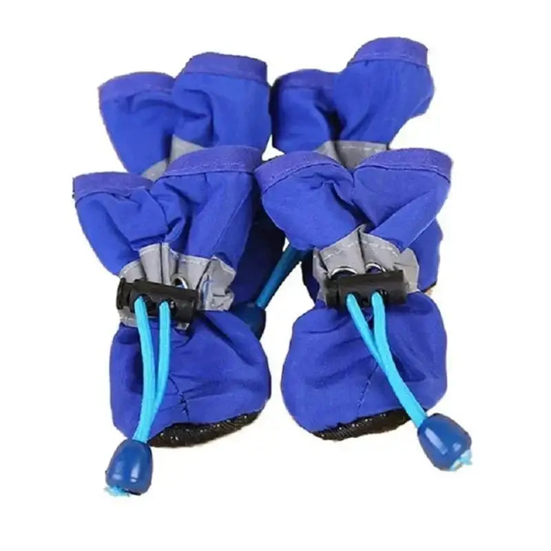New 4pcs Waterproof Pet Dog Shoes Anti-slip Rain Snow Boot Thick Warm For Small Cats Dogs Puppy Socks Booties - Smarsty