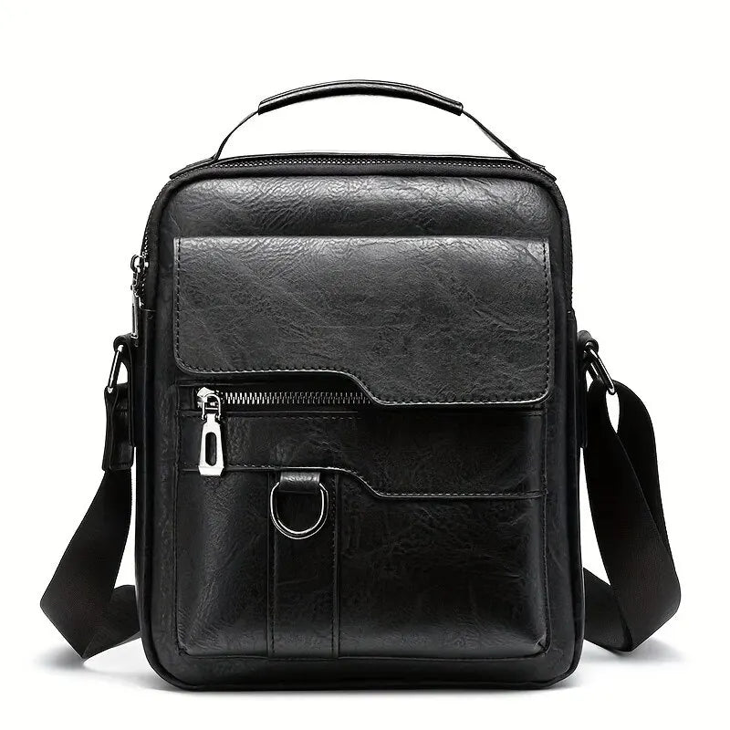 Men's PU Leather iPad Shoulder Bag Crossbody With Flap - Smarsty