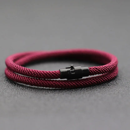 Double Layer Magnetic Buckle Men's Survival Bracelet - Smarsty