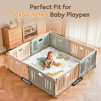 Baby Play Mat, PIGLOG 50x50 Playpen Mat, Waterproof Playmats for Babies and Toddlers Kids, Safe Foam Playmat for Tummy Time