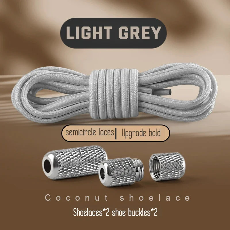 New Elastic Laces Sneakers Tennis Round Shoe laces Without ties Kids Adult No Tie Shoelace Rubber Bands Shoe Accessories - Smarsty