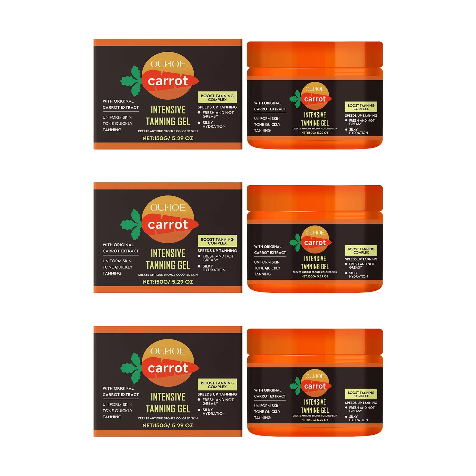 Hydrating Carrot Tanning Gel for Natural Sunless Tan - Smarsty
