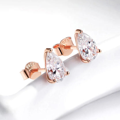 Certified Moissanite Stud Earrings VVS1 18k Gold Plated - Smarsty