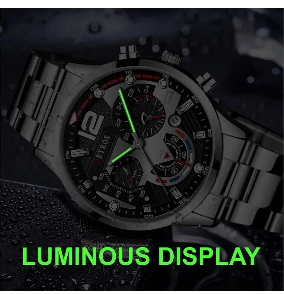 Luxury Men's Silver Quartz Watch With Luminous Feature - Smarsty