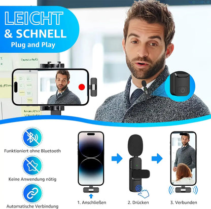 Wireless Lavalier Microphone for iPhone and Android - Smarsty