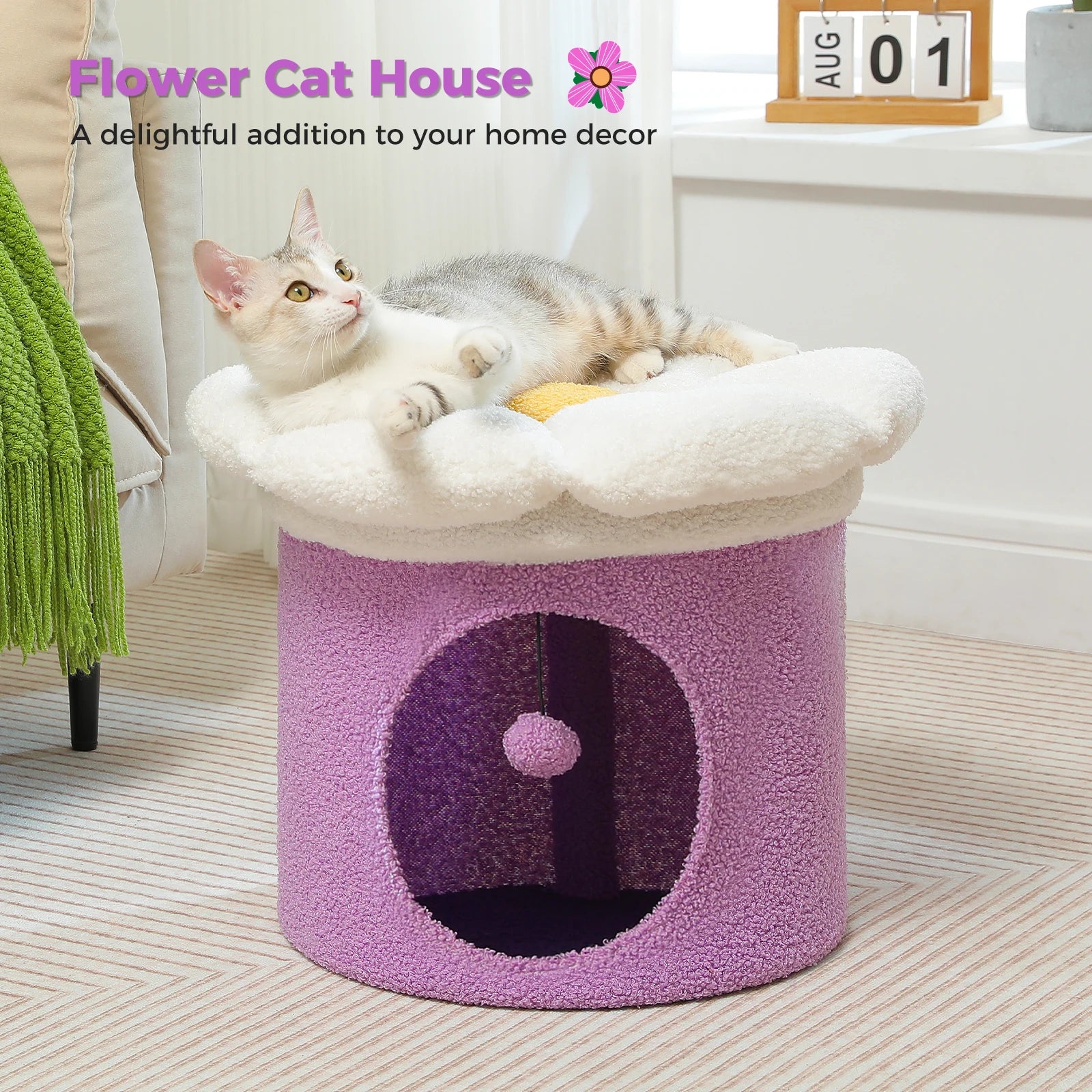 Large Cat House with Removable Flower Bed - Smarsty