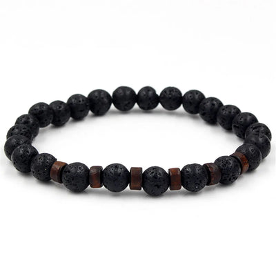Volcanic Stone Bracelet for Men with Buddha Charm - Smarsty