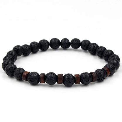 Volcanic Stone Bracelet for Men with Buddha Charm - Smarsty