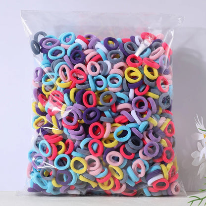 100 Pack Colorful Nylon Hair Ties For Kids Gentle Soft - Smarsty
