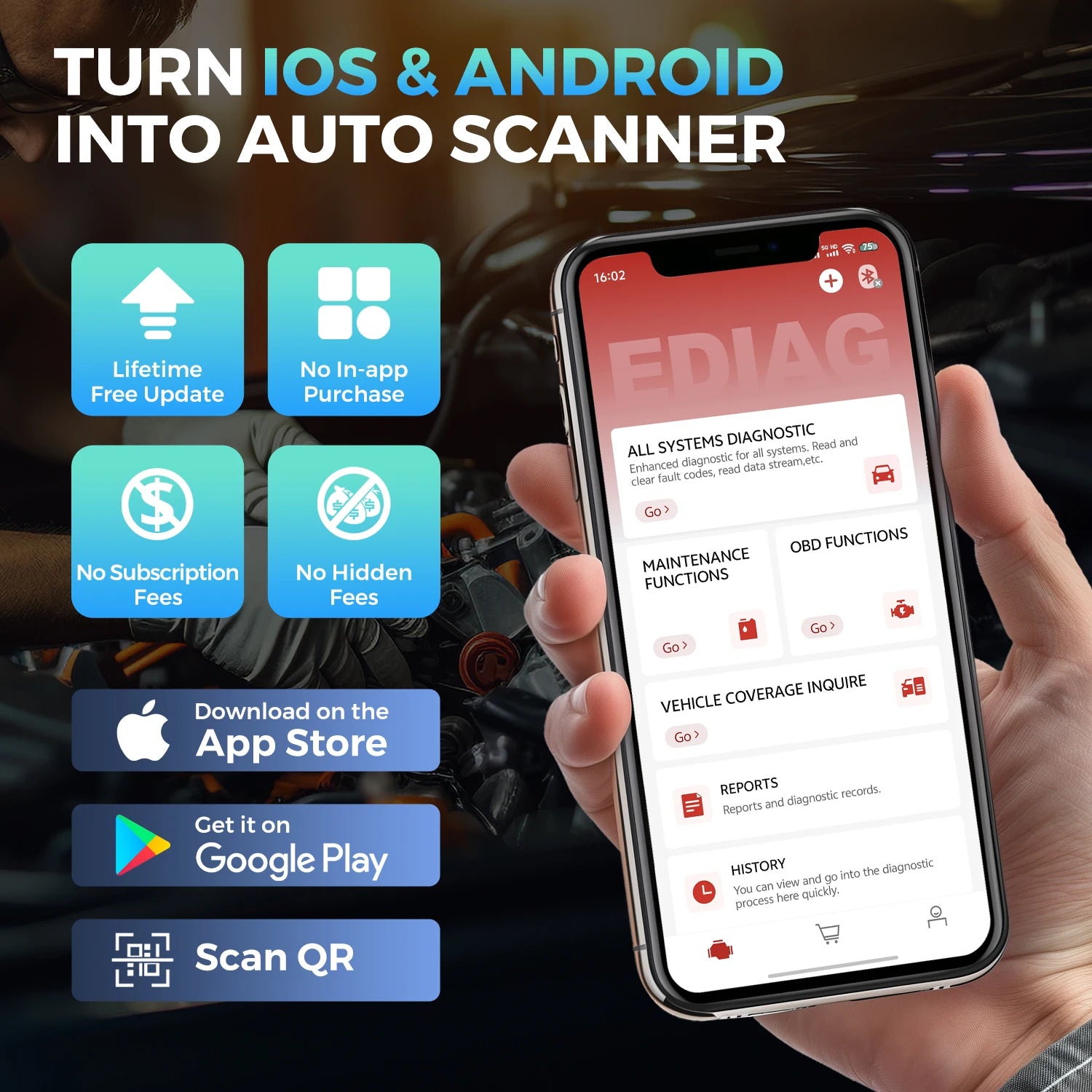 2026 New KINGBOLEN Ediag Elite Lifetime free Car Diagnostic Tools All system 15 Resets Bi-directional Test  Auto Scanner OBD2