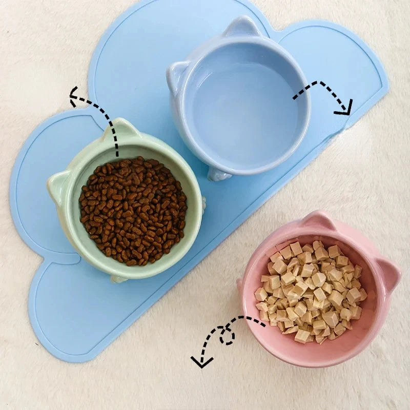 Ceramic Cat Bowl with High Feet for Comfort - Smarsty