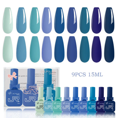 JR 9PCS Gel Nail Polish Set for Home DIY - Smarsty