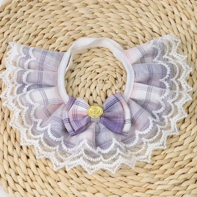 Pink Plaid Dog Bowtie Bib for Stylish Pets - Smarsty