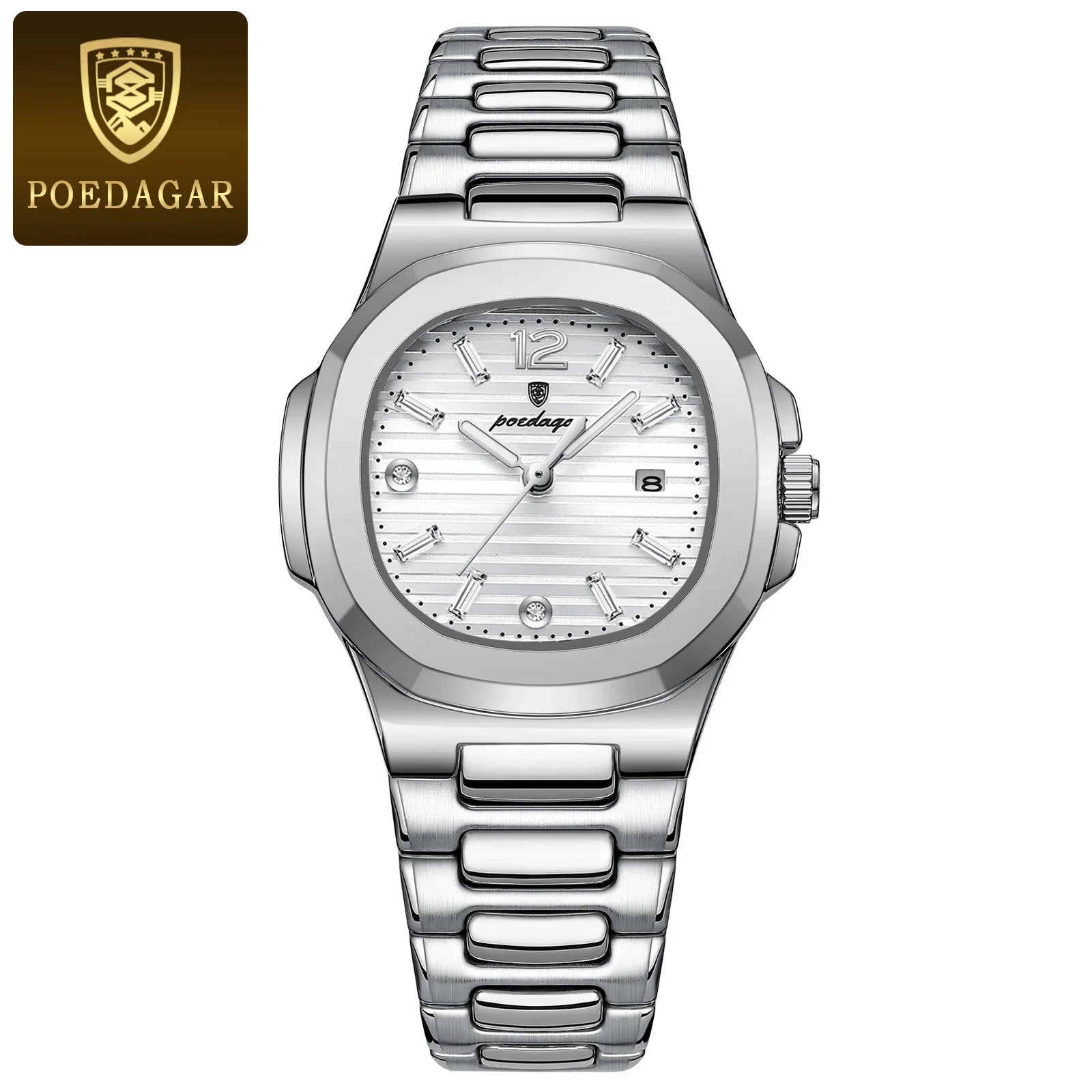 POEDAGAR Luxury Square Watch For Woman Luminous Waterproof Date Ladies Watch Elegant Women's Quartz Watches Simple Female Clock - Smarsty