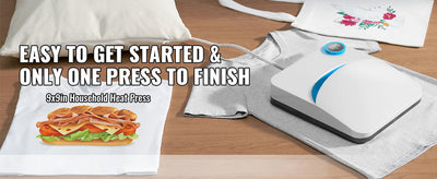 SucceBuy 9x9/12x10 in Portable Heat Press Machine DIY Shirt Printing Multifunctional Sublimation Transfer HTV Vinyl T-shirt Bag - Smarsty