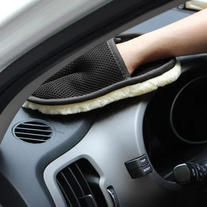 Soft Wool Car Washing Gloves For Gentle Auto Cleaning - Smarsty